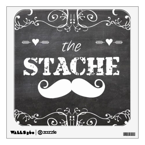 Mustache Hipster Retro Pattern Wall Decal