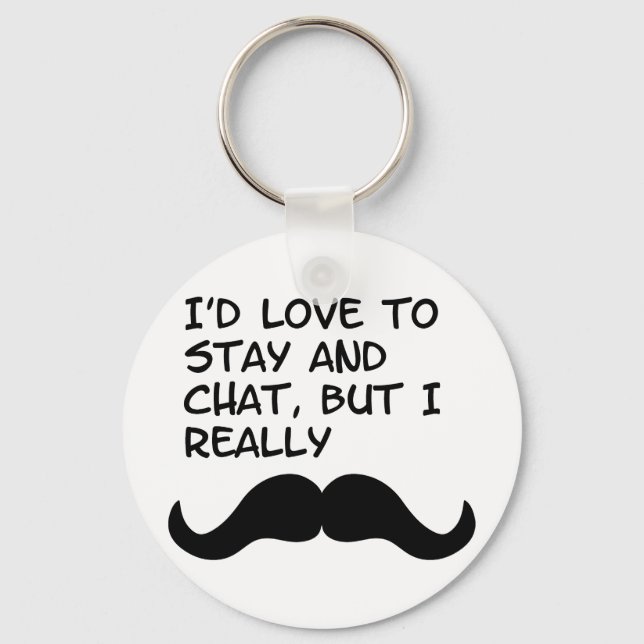Mustache Humor Keychain (Front)