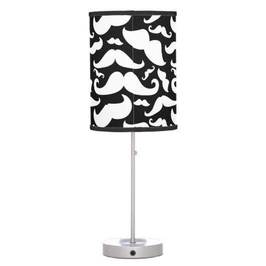 Mustache Lamp Black and White (Back)