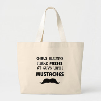 Mustache Large Tote Bag