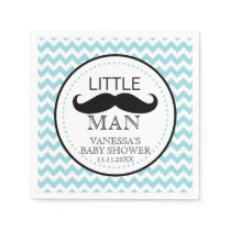 Mustache Lil' Little Man Baby Shower Theme Boy Napkins