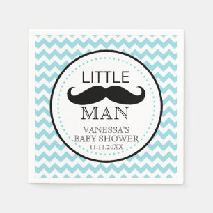 Mustache Lil' Little Man Baby Shower Theme Boy Napkins