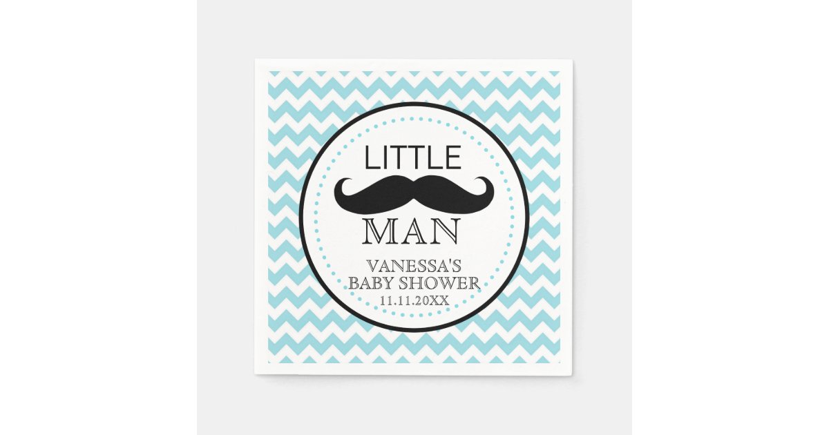 Mustache Lil Little Man Baby Shower Theme Boy Napkins Zazzle