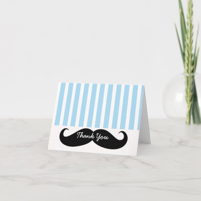 Mustache LIl Man Thank You Card Note Card (Front)