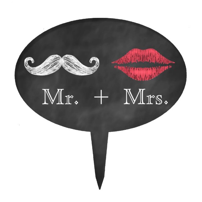 Mustache & Lips Cake Topper (Front)