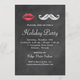 Mustache & Lips Corporate Party Invitation