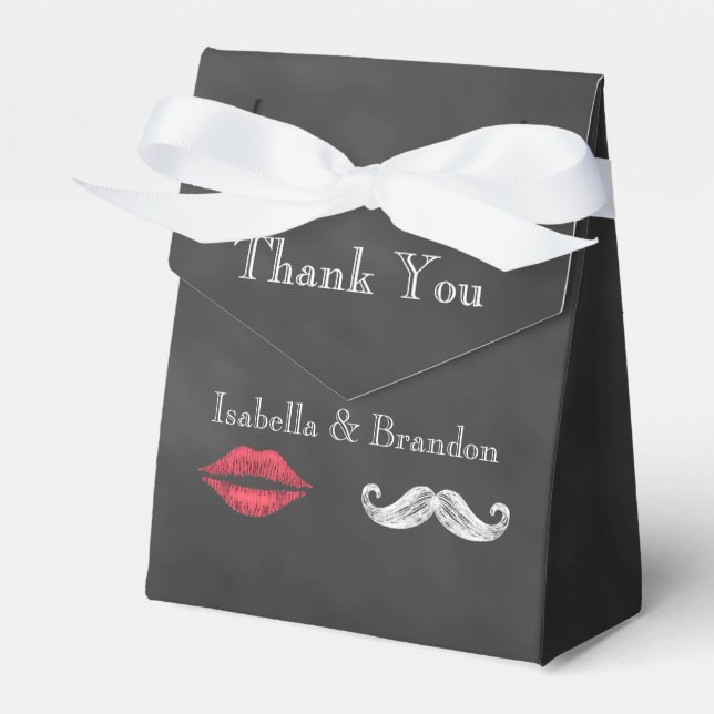 Mustache & Lips Favor Box (Front Side)