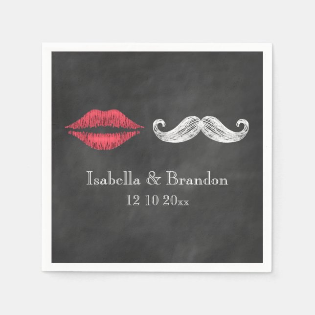 Mustache & Lips Napkin (Front)