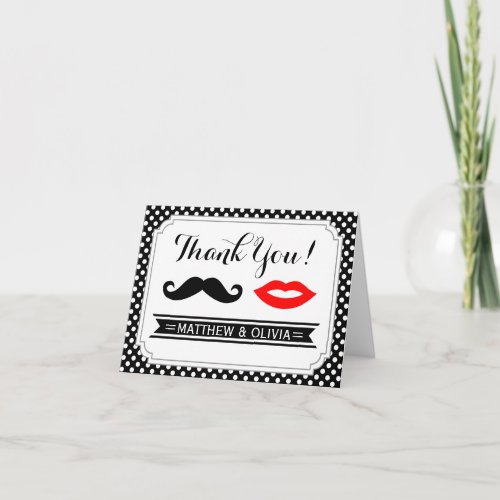 Mustache  Lips Thank You Cards
