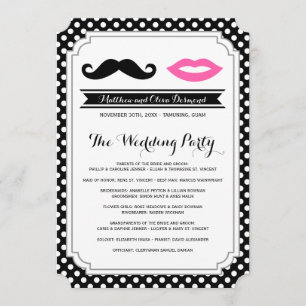 Mustache & Lips Wedding Programs