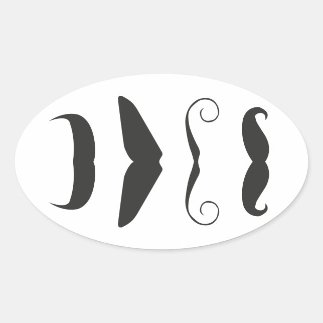 Mustache list - Choose your weapon!! Oval Sticker (Front)