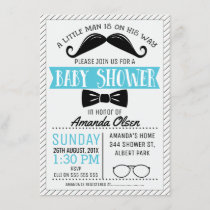 Mustache Little Gentleman Baby Shower Invitation