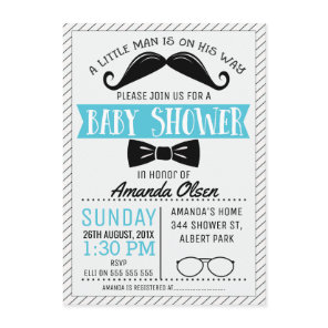 Mustache Little Gentleman Baby Shower Invitation