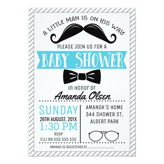 Mustache Little Gentleman Baby Shower Invitation Zazzle