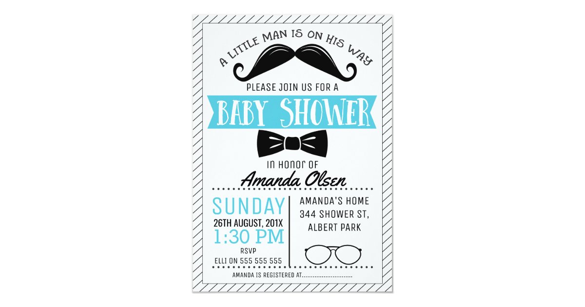 Mustache Little Gentleman Baby Shower Invitation Zazzle Com