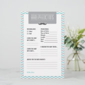 Mustache / Little Man Baby Predictions Card (Standing Front)