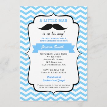 Mustache Little Man Baby Shower Invitation by Petit_Prints at Zazzle