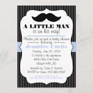 Mustache Little Man Baby Shower Invitation