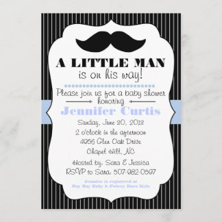 Mustache Little Man Baby Shower Invitation