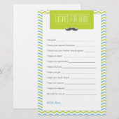 Mustache / Little Man Baby Shower Wishes for Baby (Front/Back)