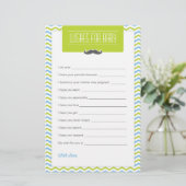 Mustache / Little Man Baby Shower Wishes for Baby (Standing Front)