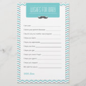 Mustache / Little Man Baby Shower Wishes for Baby (Front)