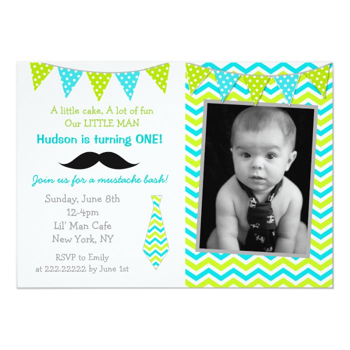 Little Man Mustache Party Invitations 7