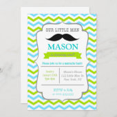 Mustache Little Man Birthday Party Invitations (Front/Back)