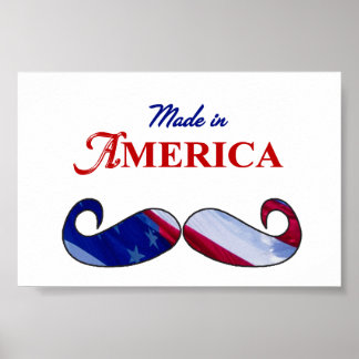Mustache Made in America Poster