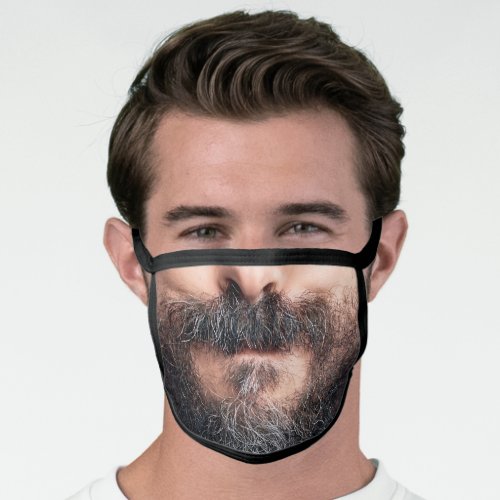 Mustache Man Funny  Beard Mouth Humor Face Mask