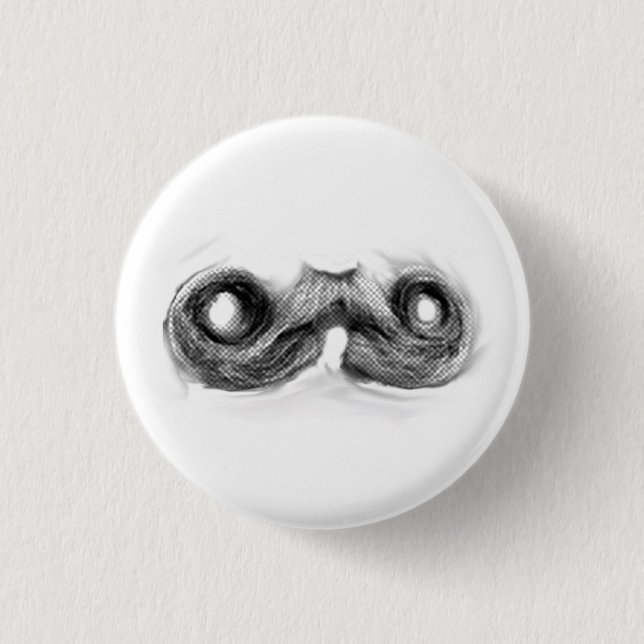 Mustache Man Pinback Button (Front)