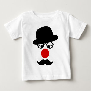 Mustache Man with Hat and Clown Nose Baby T-Shirt