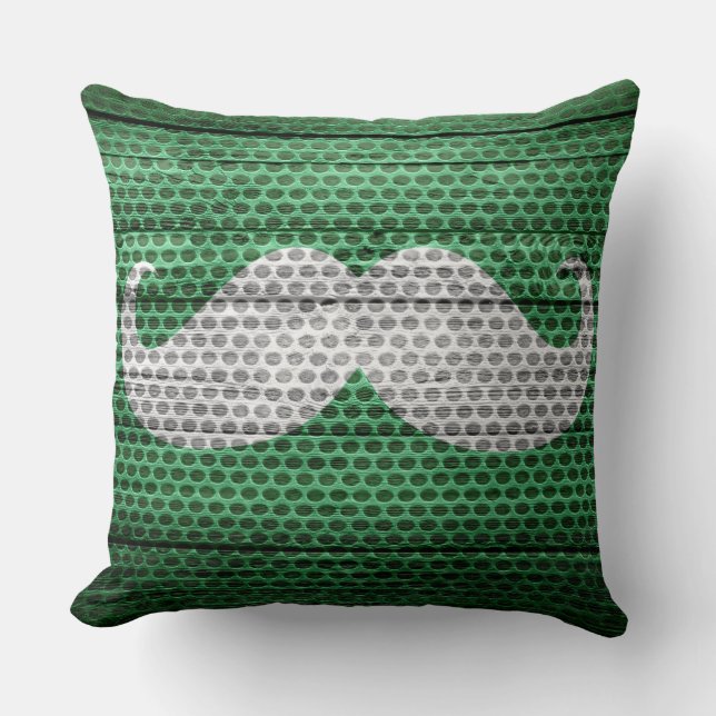 Mustache Metal and Wood Hole #3 Throw Pillow (Front)