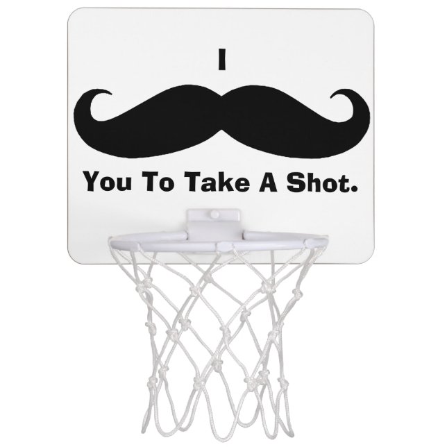 Mustache Mini Basketball Hoop (Front)