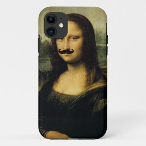 Mustache Mona Lisa iPhone 11 Case