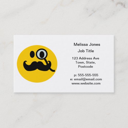 Mustache monocle Smiley Business Card Template