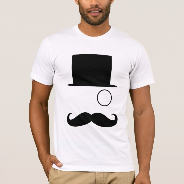 Mustache Monocle & TopHat T-Shirt (Front)
