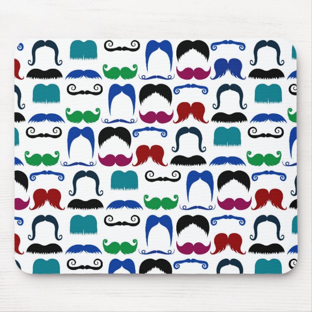 Mustache Moustache Retro Pattern Mouse Pad (Front)