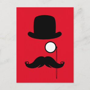 Mustache Moustache Stache Man with Glasses Postcard