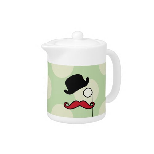 Mustache Moustache Stache Monocle Bowler Hat Teapot
