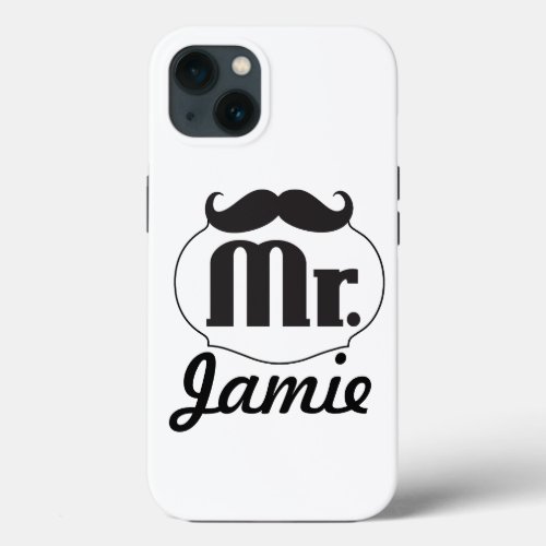 Mustache Mr Hipster Vintage Retro iPhone 13 Case