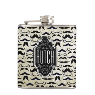 Mustache Mr. Hipster Vintage Retro Flask