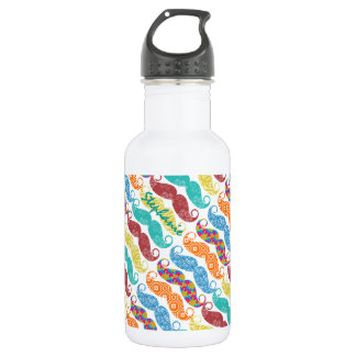Mustache Mr. Hipster Vintage Retro Stainless Steel Water Bottle