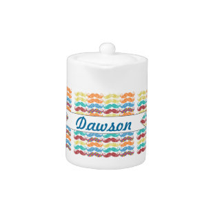 Mustache  Mr. Hipster Vintage Retro Teapot