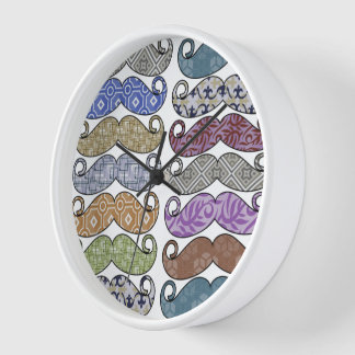 Mustache  Mr. Hipster Vintage Retro Wall Clock