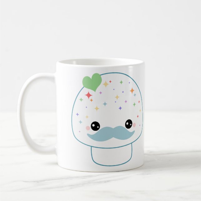 Mustache Mushroom Coffee Mug (Left)