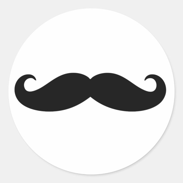 Mustache Mustache, Mustache design Classic Round Sticker (Front)
