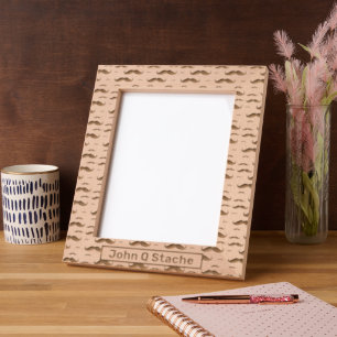 Mustache Name Template Engraved Frames