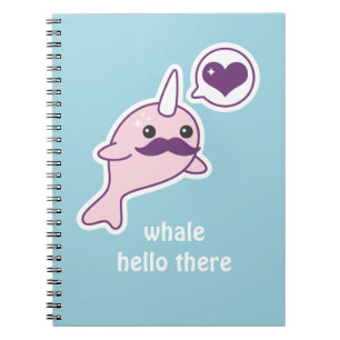 Mustache Narwhal Notebook