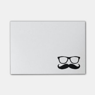 Mustache Nerd Black Graphic Post-it Notes